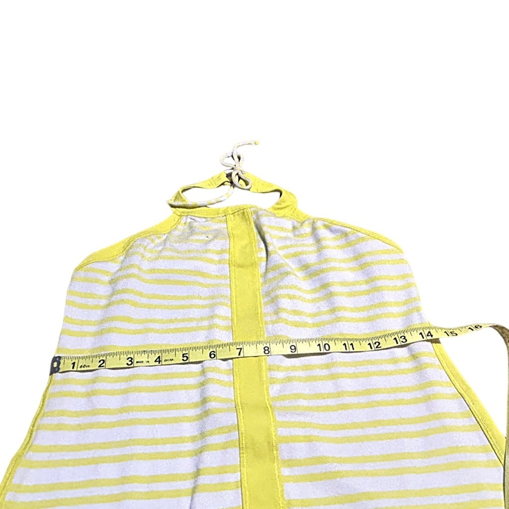 Lululemon Hip To Be Zen Halter Top Yellow White Stripe Size 8 - Picture 8 of 12